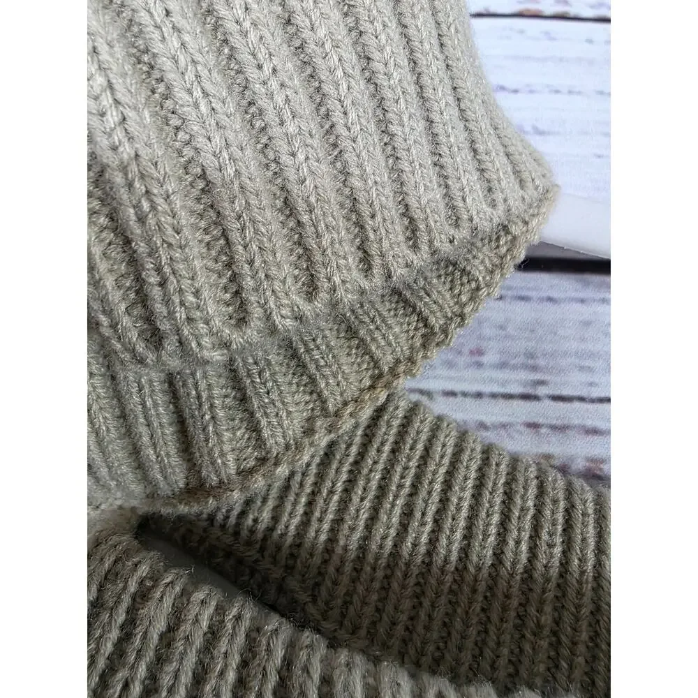 Davi & Dani Beige Cable Knit Turtleneck Sweater Women's Large